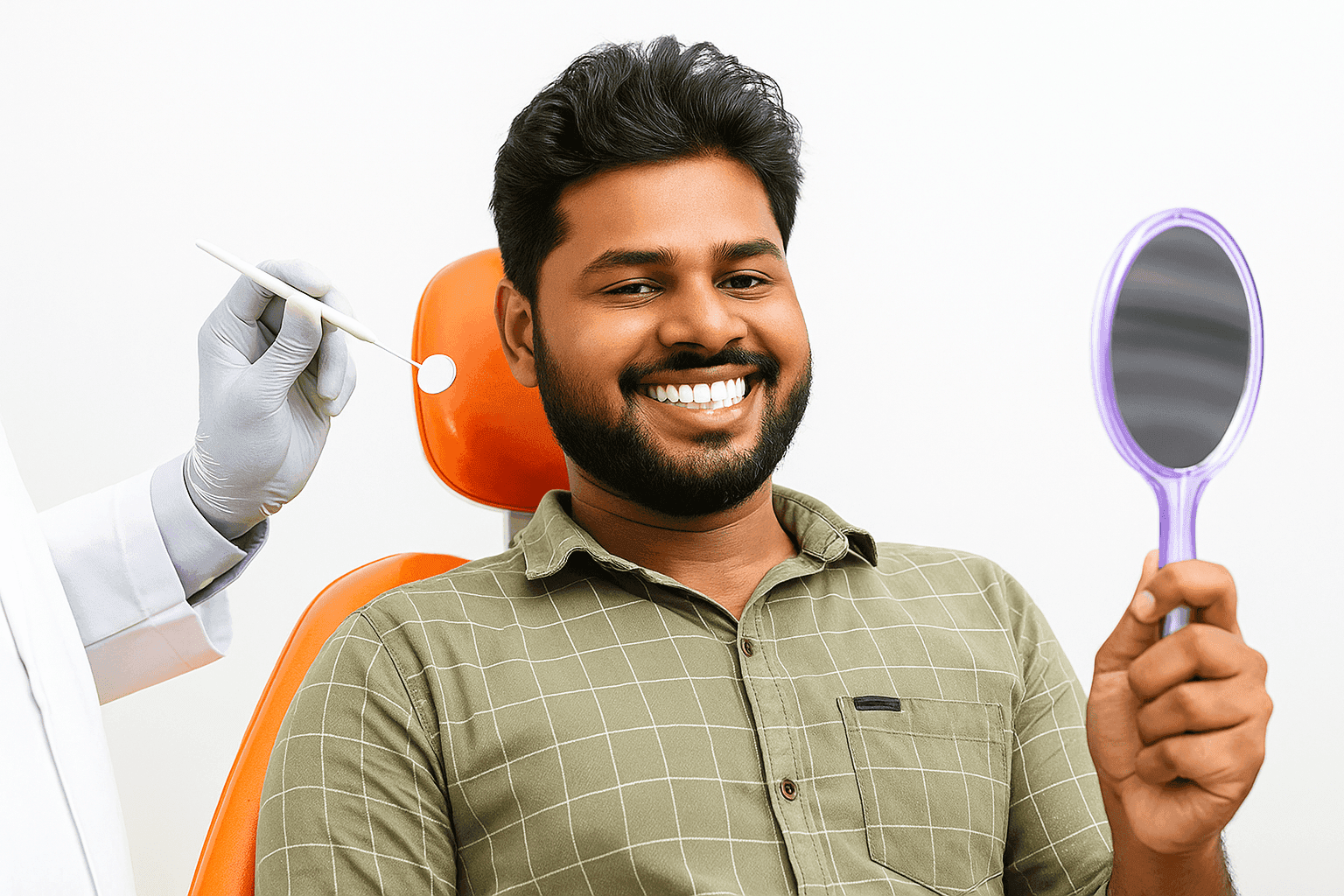 Patient smiling after root canal treatment